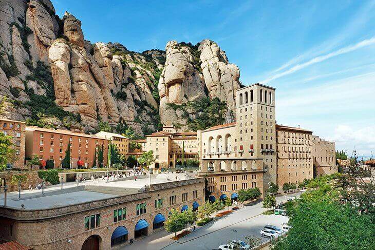 Rocky city in the mountains of Montserrat in Spain